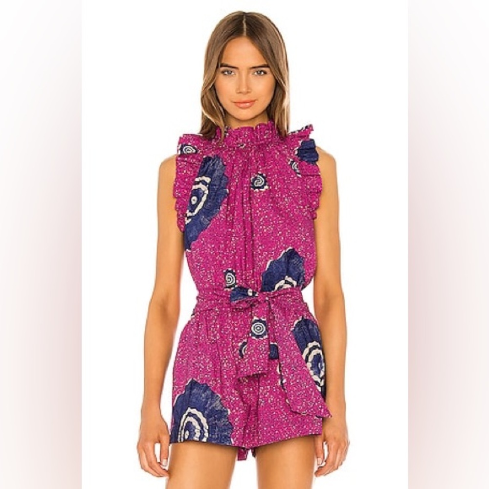 Ulla Johnson SET Tilda Top + Martime Shorts Fuchsia 2 Piece Matching Set Size 2
